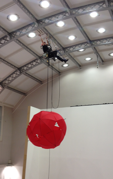 Art installation with rope access
