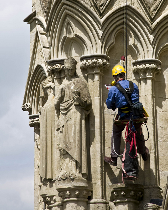 Cathederal restoration and conservation with rope access
